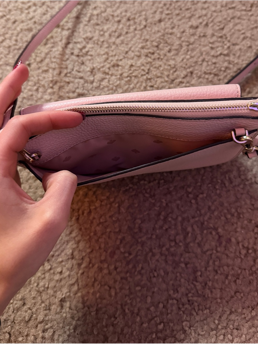 kate spade Light Pink Leather Crossbody Bag with Adjustable Strap - Picture 6 of 8